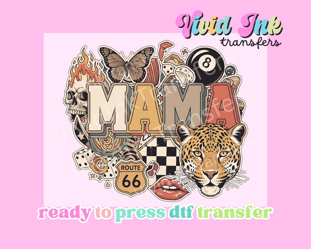 Retro Mama Ready to Press DTF Transfer – Leopard Western Vintage ...
