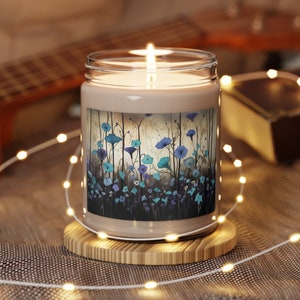 Morning Glory Candle Gift for Her September Birth Month Flower Whimsical Botanical 9 oz. Scented Soy Candle Eco Friendly Jar Candle Gift