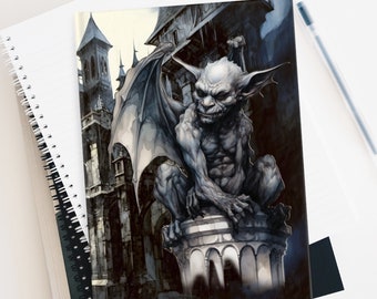 Gargoyle Hard Cover Sketchbook Journal Gift for Halloween Gothic Samhain Dream Diary Fantasy Creature Gargoyle Magical Mythical Spooky 5x7"