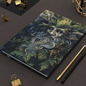 Green Man Journal Gift for Him Hiking Journal Travel Diary Hard Cover Lined Notebook Forest Tree Spirit Dream Journal Gift for Dad 6&quot;x8&quot;