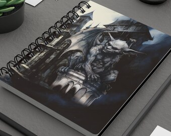 Gargoyle Soft Cover Journal Gift for Halloween Gothic Samhain Dream Diary Dark Fantasy Creature Gargoyle Diary Magical Mythical Spooky 5x7