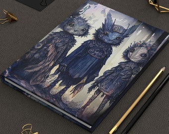 Fantasy Forest Creatures Hardcover Journal Gift Dark Woodland Creatures Fae Aesthetic Magical Fantasy Animal Art