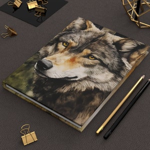 Wolf Spirit Animal Journal Power Animal Gift Hard Cover Journal Wolf Animal Totem Gift Wolf Art Animal Notebook Wolf Lover Gift Diary 6"x8"