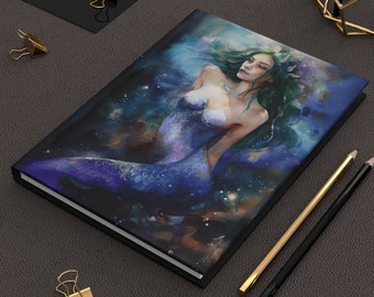 Mermaid Hard Cover Journal Mermaidcore Notebook Gift Diary Teal Mermaid Summer Dream Journal Gift for Her Magical Fantasy Mystical Notebook