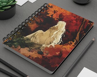 Magical Fall Fae Journal Gift for Her Soft Cover Journal Fantasy Autumn Elf Spiral Lined Journal Dream Diary Gift Enchanted Forest Diary 5x7