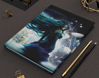 Magical Mermaid Journal Gift for Her Mystical Fantasy Mermaid Hard Cover Journal Underwater Sea Dream Diary Dreamy Ethereal Journal Gift 6x8