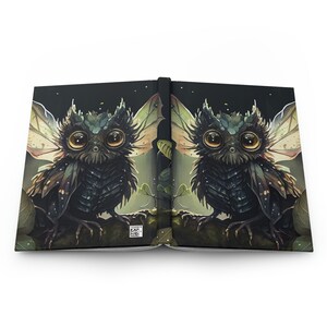 Lindo bosque de fantasía búho diario pequeña criatura de fantasía cuaderno de tapa dura Woodlands lindo búho criatura diario de tapa dura regalo imagen 6