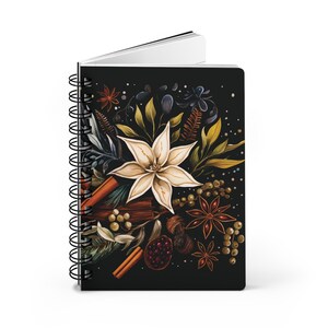 Winter Herb and Spice Soft Cover Journal Gift for Her Blank Lined Recipe Journal Kitchen Meal Planning Diary Holiday Christmas Notebook Gift image 6