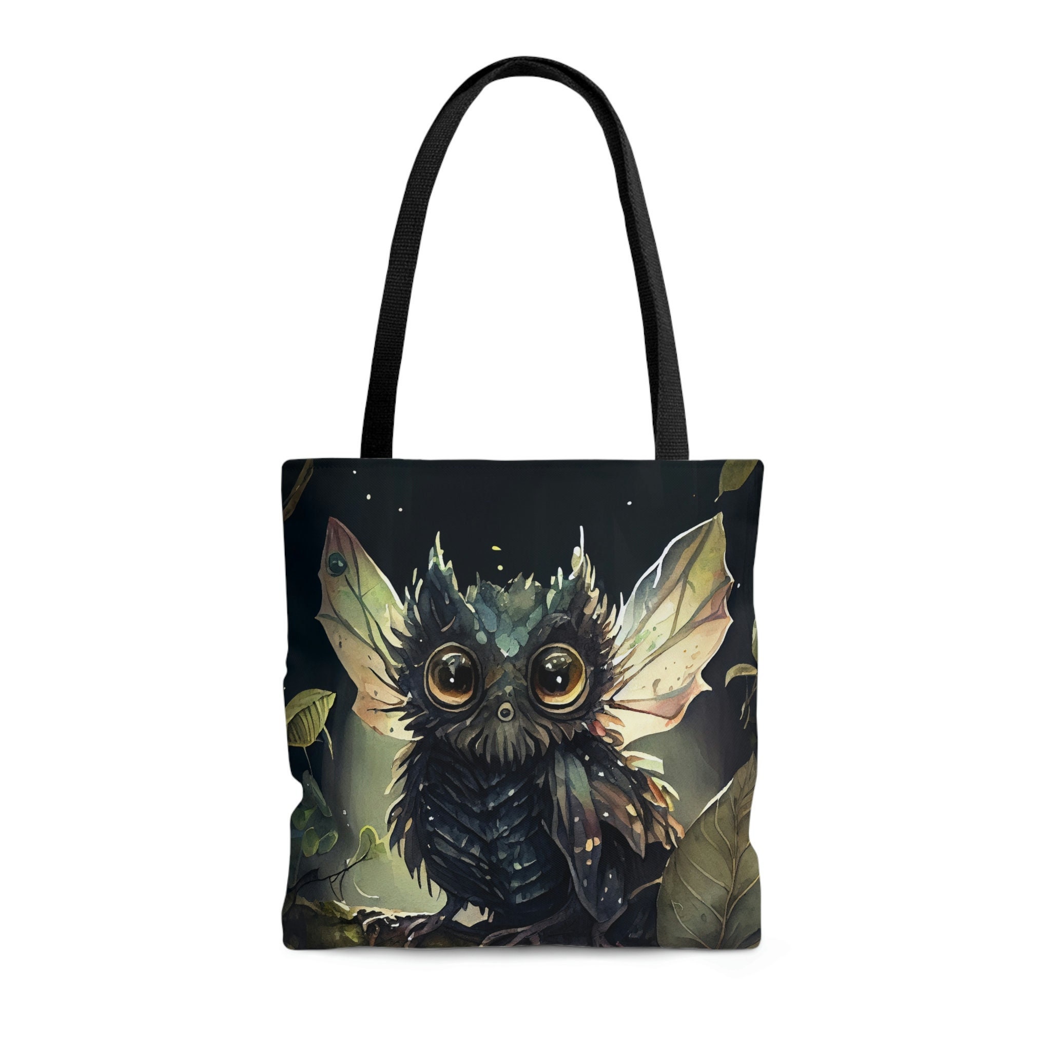 Cute Fantasy Owl Tote Bag Fantasy Woodlands Owl Tote Dark Forest Owl Creature Gift Tote Magical Fair