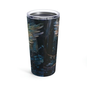 Enchanted Forest Angel Tumbler Gift Angel In The Woods 20oz Tumbler Guardian Angel Wings Gift for Her Angelic Travel Insulated Tumbler Gift image 2