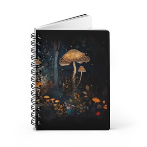 Enchanted Forest Mushroom Soft Cover Journal Magical Spiral Notebook Dream Diary Fall Woodlands Aesthetics Gift Journal Fantasy Mushroom 5x7 image 6