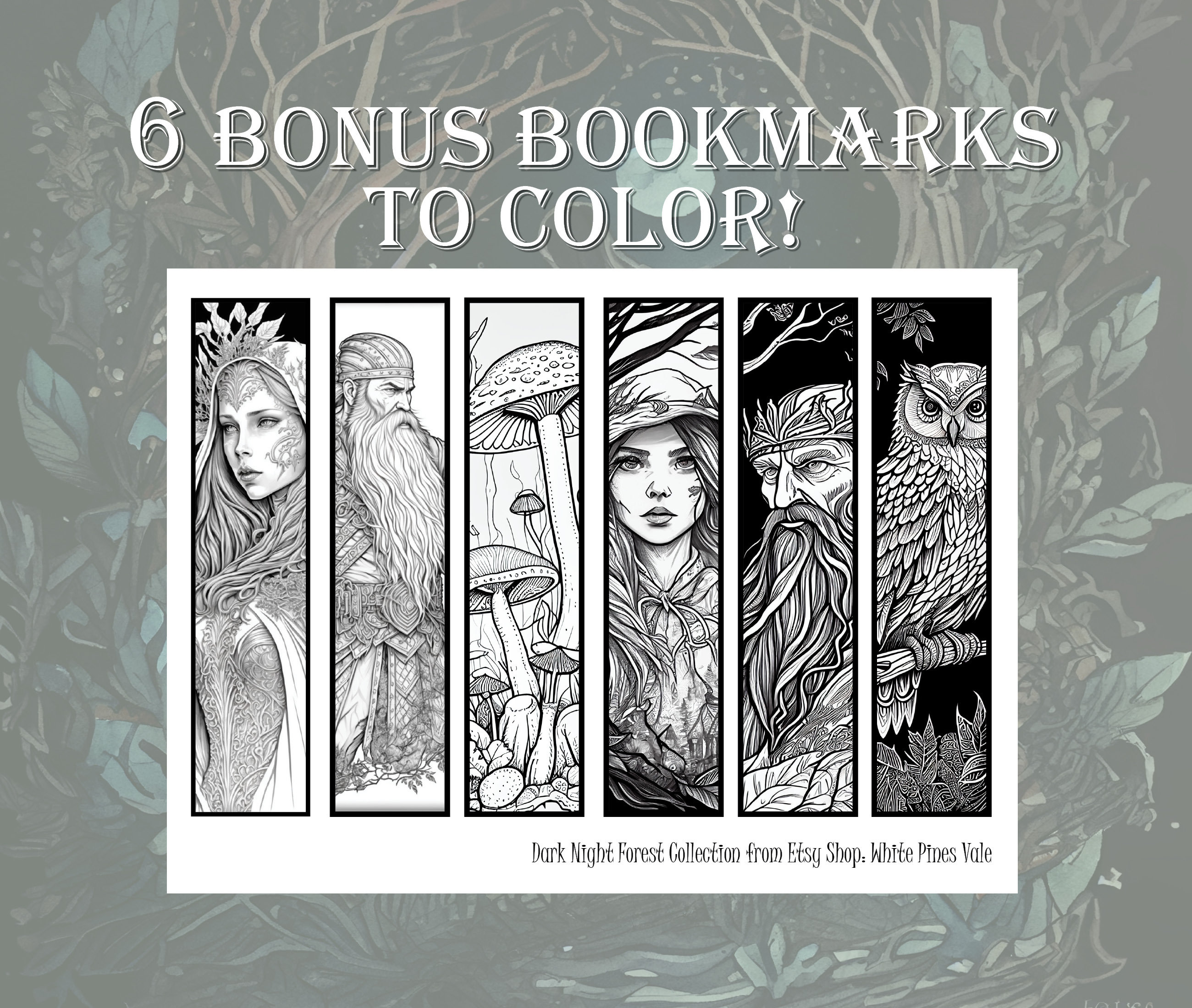 Printable Bookmarks Dark Enchanted Forest Fae Digital Download ...