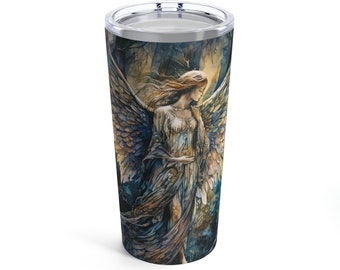 Enchanted Forest Angel Tumbler Gift Angel In The Woods 20oz Tumbler Guardian Angel Wings Gift for Her Angelic Travel Insulated Tumbler Gift