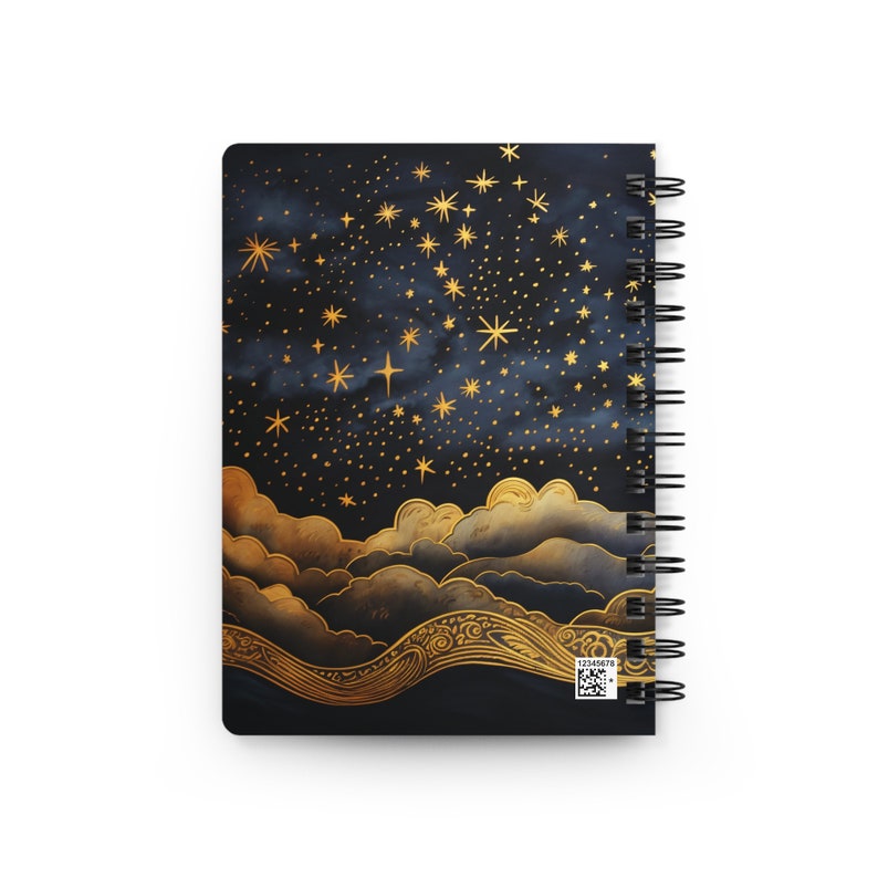 Whimsy Notebook Deco Whimsical Art Deco Night Sky Soft Cover Journal Gift for Her Dream ...