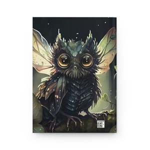 Lindo bosque de fantasía búho diario pequeña criatura de fantasía cuaderno de tapa dura Woodlands lindo búho criatura diario de tapa dura regalo imagen 3
