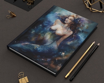 Mermaid Hard Cover Journal Mermaidcore Notebook Gift Diary Mermaid Summer Dream Journal Gift for Her Magical Fantasy Mystical Notebook 6"x8"