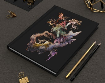 Magical Mountain Creature Hardcover Journal Watercolor Fantasy Gift Diary Fantasy Flying Cryptid Creature Notebook Fantasy Animal