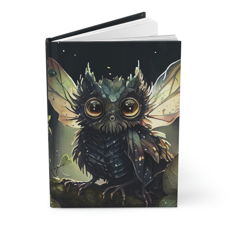 Lindo bosque de fantasía búho diario pequeña criatura de fantasía cuaderno de tapa dura Woodlands lindo búho criatura diario de tapa dura regalo imagen 4