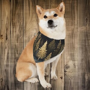Winter Forest Dog Bandana Collar Whimsical Vintage Art Fall Trees Pet Bandana Collar Gift Dark Forest Winter Holiday Dog Lovers Gift 4 Sizes image 8