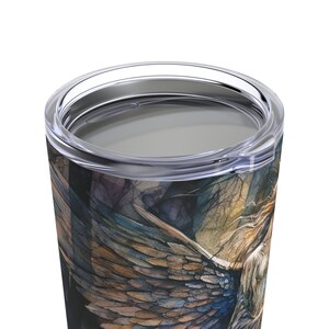 Enchanted Forest Angel Tumbler Gift Angel In The Woods 20oz Tumbler Guardian Angel Wings Gift for Her Angelic Travel Insulated Tumbler Gift image 6