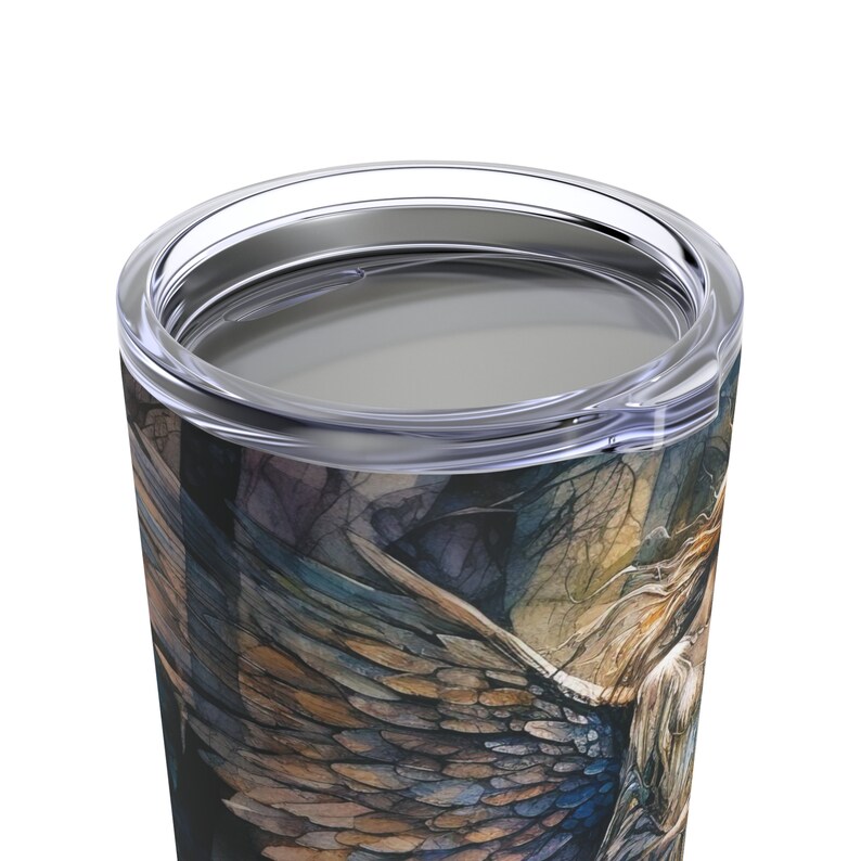 Enchanted Forest Angel Tumbler Gift Angel In The Woods 20oz Tumbler Guardian Angel Wings Gift for Her Angelic Travel Insulated Tumbler Gift image 6