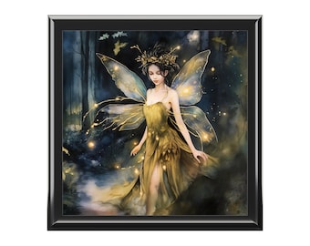 Fantasy Fairy Jewelry Box Gift Dark Academia Vintage Fae Keepsake Box Gift for Her Magical Fairy Tarot Card Box Fairycore Girl's Jewelry Box