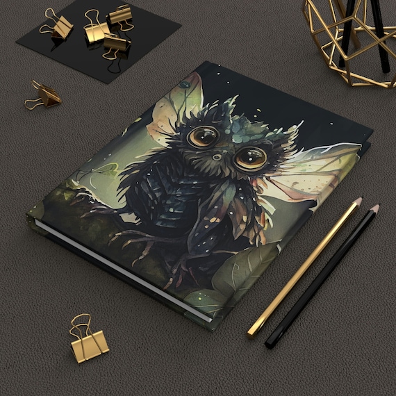 Cute Fantasy Forest Owl Journal Small Fantasy Creature Hard Cover Notebook Woodlands Cute Owl Creature Hardcover Diary Gift