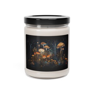Enchanted Forest Mushrooms Candle Gift for Her 9oz Scented Soy Candle Magical Fairycore Fall Woodlands Aesthetics Fantasy Mushroom Candle image 2