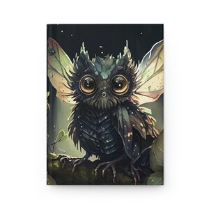 Lindo bosque de fantasía búho diario pequeña criatura de fantasía cuaderno de tapa dura Woodlands lindo búho criatura diario de tapa dura regalo imagen 2