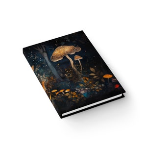 Journal à couverture rigide champignons de la forêt enchantée guirlandes lumineuses magiques Journal de rêves automne Woodlands Esthétique cadeau Journal Champignons fantastiques 5 x 7 po image 4