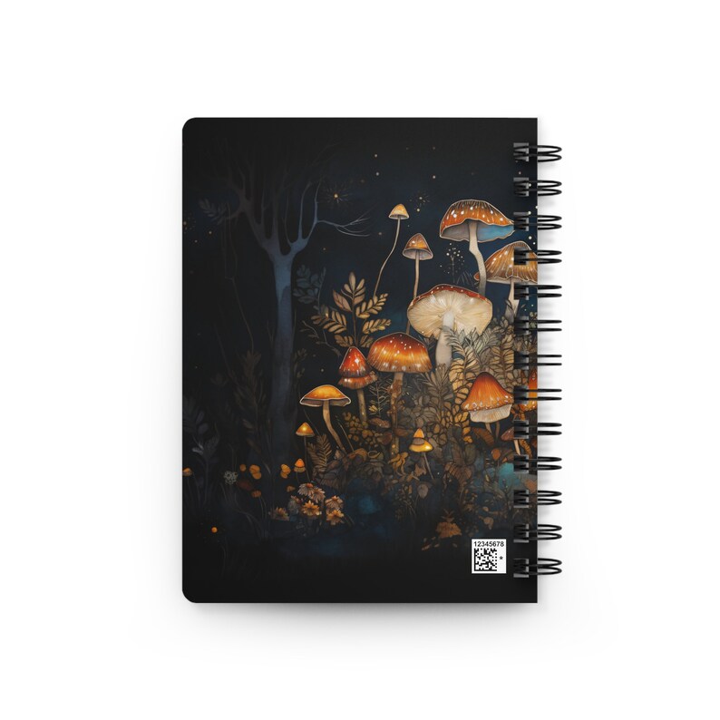 Enchanted Forest Mushroom Soft Cover Journal Magical Spiral Notebook Dream Diary Fall Woodlands Aesthetics Gift Journal Fantasy Mushroom 5x7 image 3