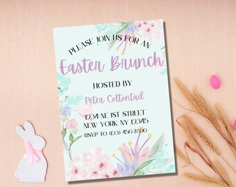 Easter Brunch, Easter Invitation, Brunch Invitation, Printable Invitation, Editable Invitation