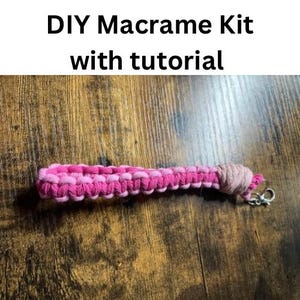 Macrame Wristlet Keychain Kit, Instructions Included, DIY Craft Kit, Macrame Kit, Adult Craft, Kids Craft