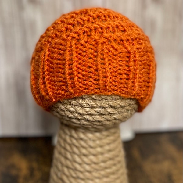 Orange Spiral Knit Hat Baby, Toddler, Teen, Adult Fall Hat Winter Hat Beanie Skull Cap