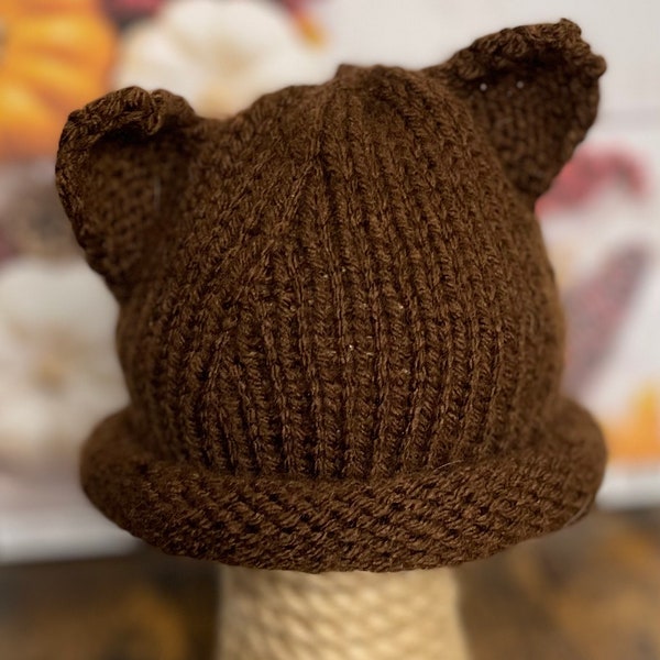 Bear Knit Hat Baby, Toddler, Teen, Adult  Halloween Costume Hat Beanie Skull Cap