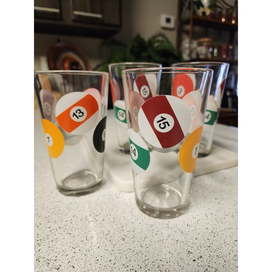 Glasses Vintage Pool Ball Billiards Glass Set Gift for Etsy