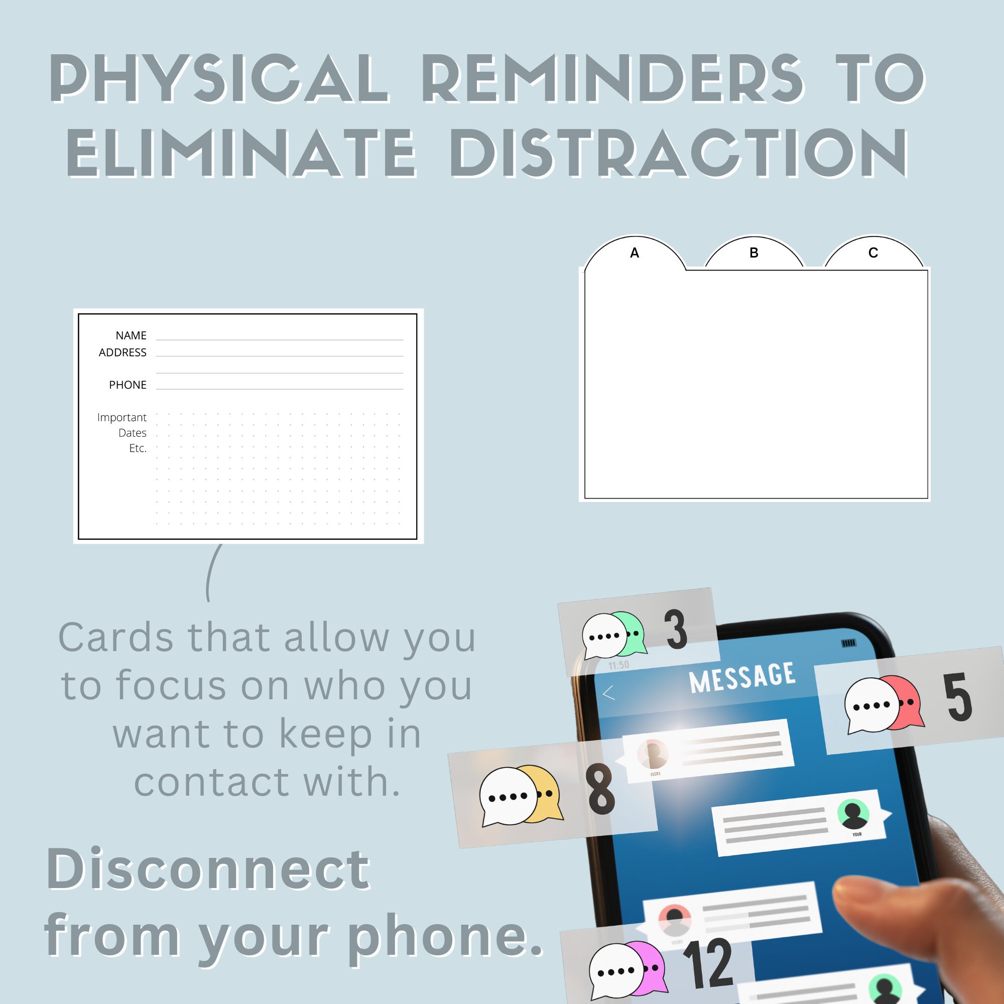4x6 Rolodex Printable - Index Card Print &amp; Cut Contact Management ...