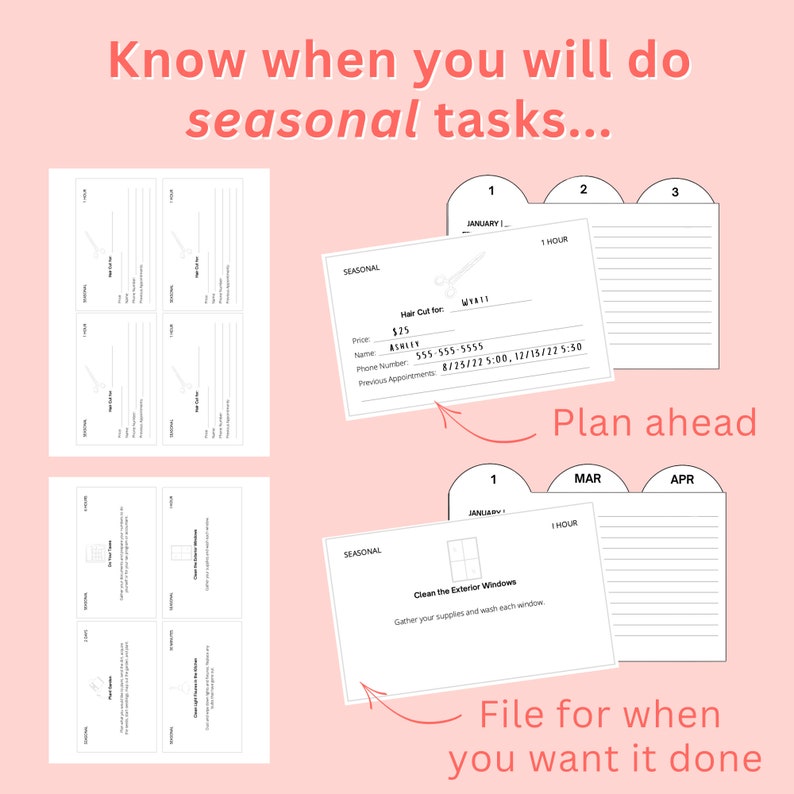 3x5 Just Get Started Card Deck, Index Card Planner, Home Management System, Cleaning Schedule image 5