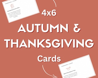 4 x 6 cartes de planification pour Thanksgiving - fiche imprimable - cartes de tâches pour un système de planification pour Thanksgiving sans stress