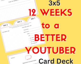 3x5 12 Weeks to a Better YouTuber Card Deck