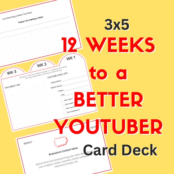 3x5 12 Weeks to a Better YouTuber Card Deck