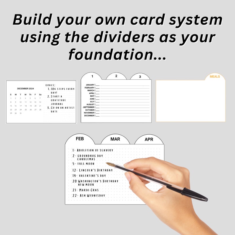 3x5 Just Date Dividers, Index Card Dividers Printable for Planning Etsy