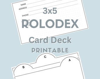 3x5 Rolodex Printable - Index Card 3x5 Print & Cut Contact Management System for Networking, Birthdays, and Keeping in Touch via Snail Mail