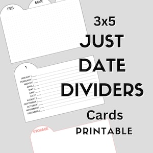 Editable Recipe Card Divider Template Printable Index Card Size