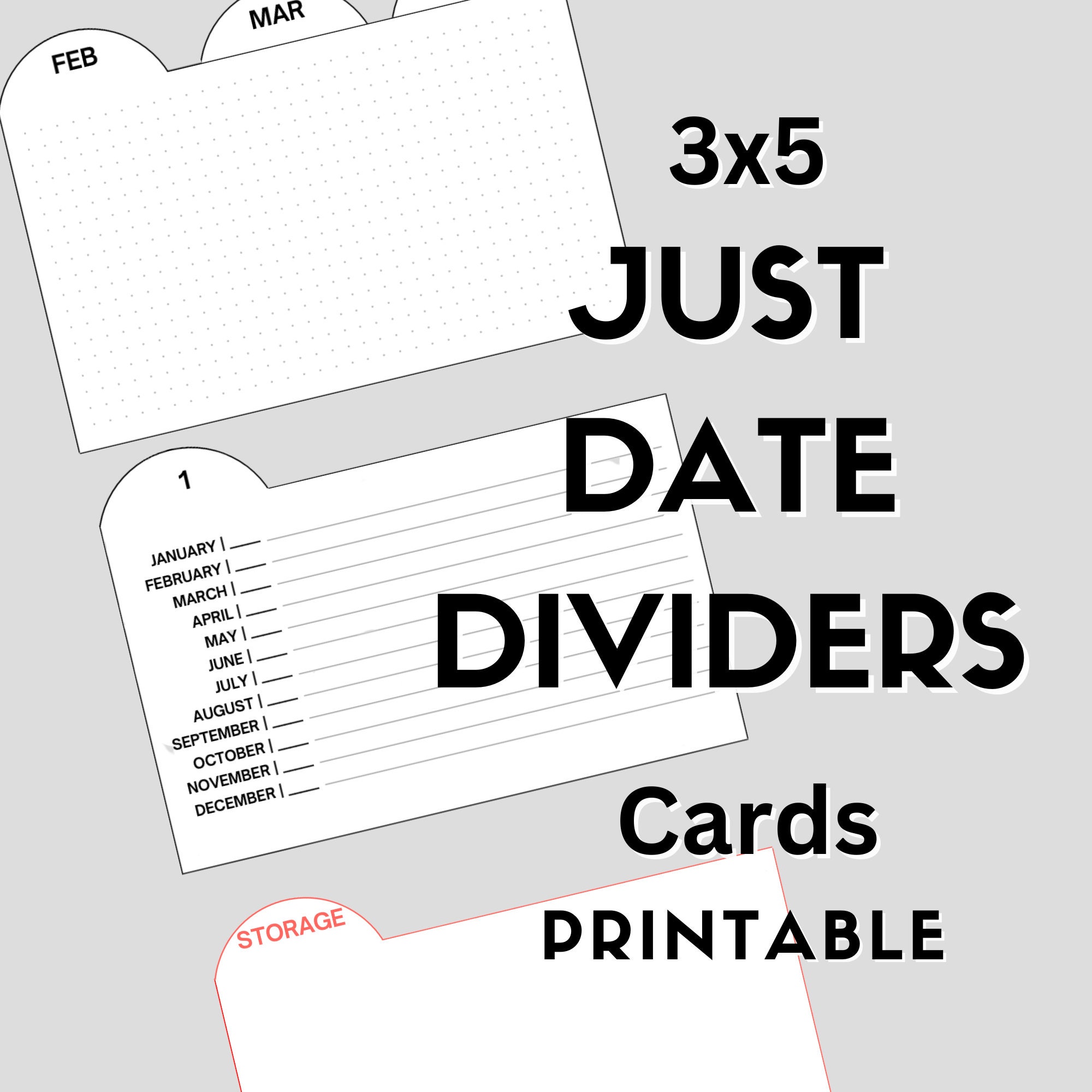 25 Manila Index Card Box Dividers 3X5 - Index Card Dividers with Tabs &  108 Eas