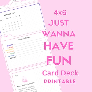 Kaartdeck van 4 x 6 Just Wanna Have FUN - Artist's Way Ideeën voor artiestendatums en planner-indexkaarten
