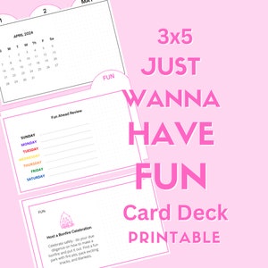Jeu de cartes Just Wanna Have FUN 3 x 5 - Idées de rendez-vous d'artistes et cartes d'agenda