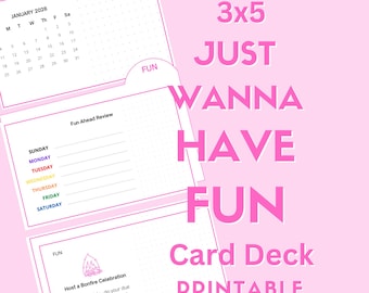 Fun Activity Card Deck: Artist's Way Planner (PDF Download)