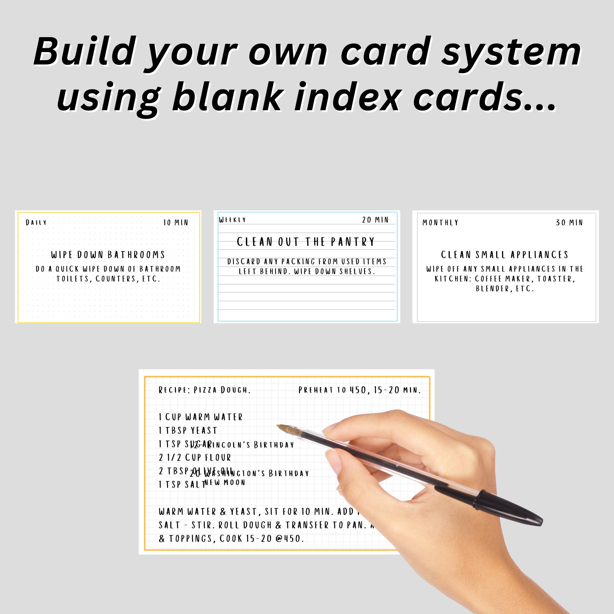 3x5 Blank Space Cards Index Cards 3x5 in Blank, Dot Grid, Lined, and