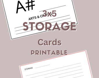 3x5 Storage Cards and Labels: Decluttering Index Cards (Digital Download)